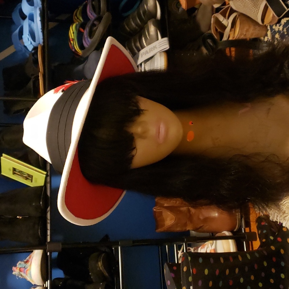 Cute red bottom white hat